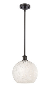White Mouchette - 1 Light - 10 inch - Oil Rubbed Bronze - Mini Pendant (516-1S-OB-G1216-10WM)