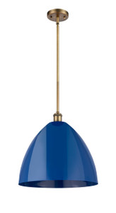 Plymouth - 1 Light - 16 inch - Brushed Brass - Pendant (516-1S-BB-MBD-16-BL-LED)