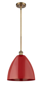 Plymouth - 1 Light - 12 inch - Brushed Brass - Pendant (516-1S-BB-MBD-12-RD-LED)