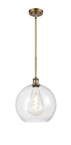 Athens - 1 Light - 12 inch - Brushed Brass - Mini Pendant (516-1S-BB-G122-12)
