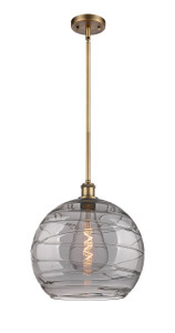 Athens Deco Swirl - 1 Light - 14 inch - Brushed Brass - Pendant (516-1S-BB-G1213-14SM)
