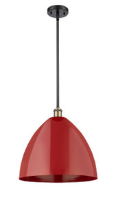 Plymouth - 1 Light - 16 inch - Black Antique Brass - Pendant (516-1S-BAB-MBD-16-RD-LED)