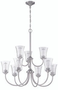 Gwyneth 9 Light Chandelier in Brushed Polished Nickel (50429-BNK)