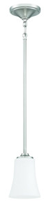 Gwyneth 1 Light Mini Pendant in Brushed Polished Nickel (White Glass) (50491-BNK-WG)