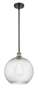 Athens Twisted Swirl - 1 Light - 12 inch - Black Antique Brass - Mini Pendant (516-1S-BAB-G1214-12)