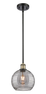 Athens Deco Swirl - 1 Light - 8 inch - Black Antique Brass - Mini Pendant (516-1S-BAB-G1213-8SM)