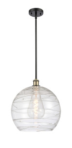 Athens Deco Swirl - 1 Light - 14 inch - Black Antique Brass - Pendant (516-1S-BAB-G1213-14-LED)