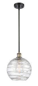 Athens Deco Swirl - 1 Light - 10 inch - Black Antique Brass - Mini Pendant (516-1S-BAB-G1213-10-LED)
