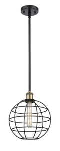 Lake Placid - 1 Light - 10 inch - Black Antique Brass - Mini Pendant (516-1S-BAB-CE-10-BK)