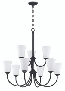 Gwyneth 9 Light Chandelier in Flat Black (50429-FB-WG)