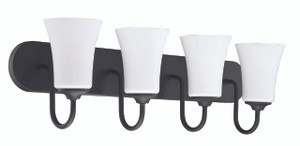 Gwyneth 4 Light Vanity Light in Flat Black (50404-FB-WG) Gwyneth 4 Light Vanity Light in Flat Black (50404-FB-WG)