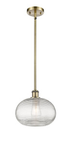 Ithaca - 1 Light - 10 inch - Antique Brass - Mini Pendant (516-1S-AB-G555-10CL)