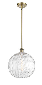 Athens Water Glass - 1 Light - 12 inch - Antique Brass - Mini Pendant (516-1S-AB-G1215-12-LED)