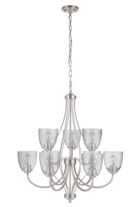Serene 9 Light Chandelier in Brushed Polished Nickel (49929-BNK) Serene 9 Light Chandelier in Brushed Polished Nickel (49929-BNK)