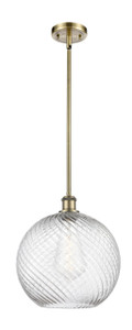Athens Twisted Swirl - 1 Light - 12 inch - Antique Brass - Mini Pendant (516-1S-AB-G1214-12-LED)