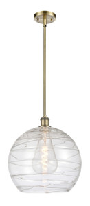 Athens Deco Swirl - 1 Light - 14 inch - Antique Brass - Pendant (516-1S-AB-G1213-14-LED)