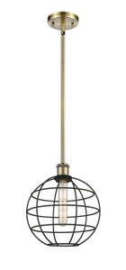 Lake Placid - 1 Light - 10 inch - Antique Brass - Mini Pendant (516-1S-AB-CE-10-BK)