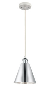 Berkshire - 1 Light - 8 inch - White Polished Chrome - Cord hung - Mini Pendant (516-1P-WPC-MBC-8-PC-LED)
