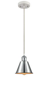Smithfield - 1 Light - 7 inch - White Polished Chrome - Cord hung - Mini Pendant (516-1P-WPC-M8-LED)