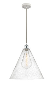 Berkshire - 1 Light - 16 inch - White Polished Chrome - Cord hung - Pendant (516-1P-WPC-GBC-164)