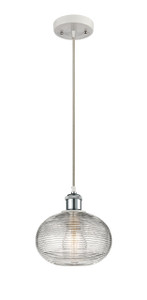 Ithaca - 1 Light - 8 inch - White Polished Chrome - Cord hung - Mini Pendant (516-1P-WPC-G555-8CL)