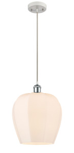 Norfolk - 1 Light - 12 inch - White Polished Chrome - Cord hung - Mini Pendant (516-1P-WPC-G461-12-LED)