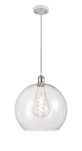Athens - 1 Light - 14 inch - White Polished Chrome - Cord hung - Pendant (516-1P-WPC-G122-14)