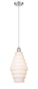Cascade - 1 Light - 8 inch - Brushed Satin Nickel - Cord hung - Mini Pendant (516-1P-SN-G671-8-LED)