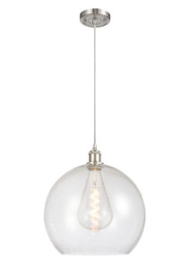 Athens - 1 Light - 14 inch - Brushed Satin Nickel - Cord hung - Pendant (516-1P-SN-G124-14)