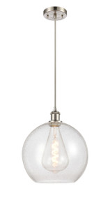 Athens - 1 Light - 12 inch - Brushed Satin Nickel - Cord hung - Mini Pendant (516-1P-SN-G124-12)