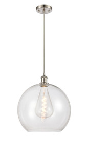 Athens - 1 Light - 14 inch - Brushed Satin Nickel - Cord hung - Pendant (516-1P-SN-G122-14-LED)