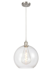 Athens - 1 Light - 12 inch - Brushed Satin Nickel - Cord hung - Mini Pendant (516-1P-SN-G122-12-LED)