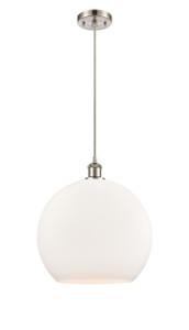 Athens - 1 Light - 14 inch - Brushed Satin Nickel - Cord hung - Pendant (516-1P-SN-G121-14-LED)