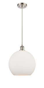Athens - 1 Light - 12 inch - Brushed Satin Nickel - Cord hung - Mini Pendant (516-1P-SN-G121-12-LED)