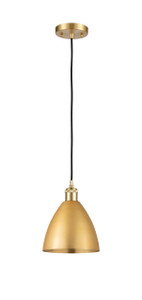 Bristol - 1 Light - 8 inch - Satin Gold - Cord hung - Mini Pendant (516-1P-SG-MBD-75-SG-LED)