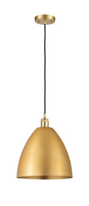 Bristol - 1 Light - 12 inch - Satin Gold - Cord hung - Mini Pendant (516-1P-SG-MBD-12-SG)