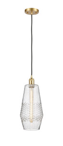 Windham - 1 Light - 7 inch - Satin Gold - Cord hung - Mini Pendant (516-1P-SG-G684-7-LED)
