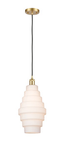 Cascade - 1 Light - 8 inch - Satin Gold - Cord hung - Mini Pendant (516-1P-SG-G671-8-LED)