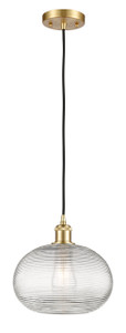 Ithaca - 1 Light - 10 inch - Satin Gold - Cord hung - Mini Pendant (516-1P-SG-G555-10CL)