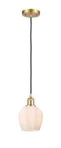 Norfolk - 1 Light - 6 inch - Satin Gold - Cord hung - Mini Pendant (516-1P-SG-G461-6)