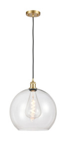 Athens - 1 Light - 14 inch - Satin Gold - Cord hung - Pendant (516-1P-SG-G122-14)