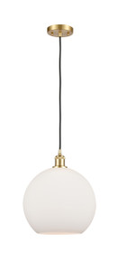 Athens - 1 Light - 12 inch - Satin Gold - Cord hung - Mini Pendant (516-1P-SG-G121-12) Athens - 1 Light - 12 inch - Satin Gold - Cord hung - Mini Pendant (516-1P-SG-G121-12)