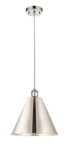 Berkshire - 1 Light - 12 inch - Polished Nickel - Cord hung - Mini Pendant (516-1P-PN-MBC-12-PN)