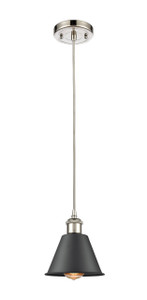 Smithfield - 1 Light - 7 inch - Polished Nickel - Cord hung - Mini Pendant (516-1P-PN-M8-BK)