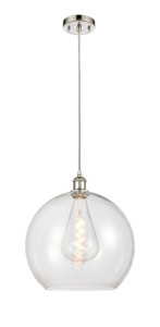 Athens - 1 Light - 14 inch - Polished Nickel - Cord hung - Pendant (516-1P-PN-G122-14)