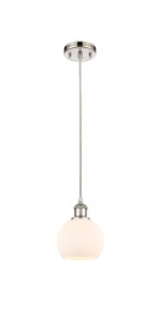 Athens - 1 Light - 6 inch - Polished Nickel - Cord hung - Mini Pendant (516-1P-PN-G121-6-LED) Athens - 1 Light - 6 inch - Polished Nickel - Cord hung - Mini Pendant (516-1P-PN-G121-6-LED)