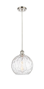 Athens Water Glass - 1 Light - 10 inch - Polished Nickel - Cord hung - Mini Pendant (516-1P-PN-G1215-10)