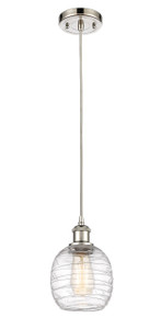 Belfast - 1 Light - 6 inch - Polished Nickel - Cord hung - Mini Pendant (516-1P-PN-G1013)