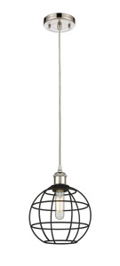 Lake Placid - 1 Light - 8 inch - Polished Nickel - Mini Pendant (516-1P-PN-CE-8-BK)