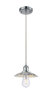 Scallop - 1 Light - 8 inch - Polished Chrome - Cord Hung - Mini Pendant (516-1P-PC-M17-PC)